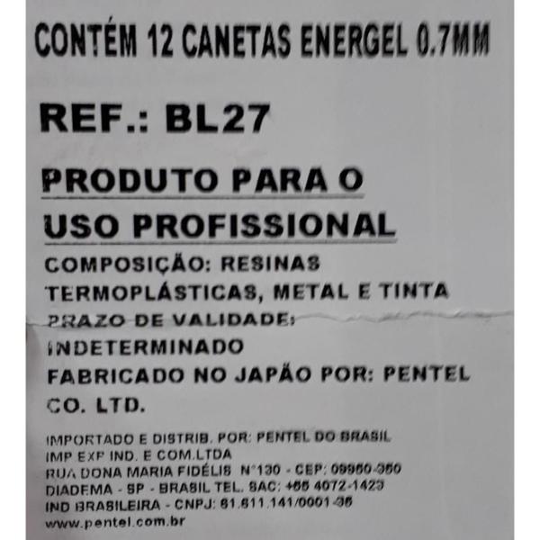 Imagem de Caneta Gel Pentel Energel Permanente 0.7 Vermelha