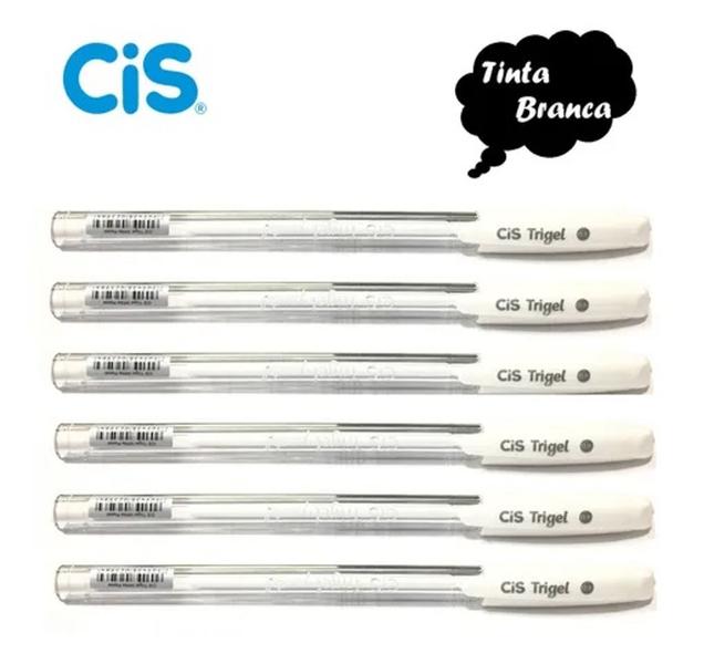 Caneta gel trigel branca 0.8mm cis Caneta gel trigel branca 0.8mm cis