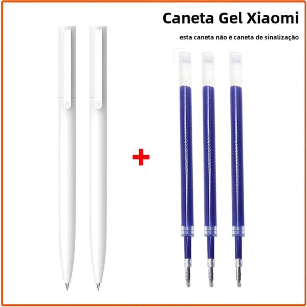 Imagem de Caneta Gel Xiaomi Mijia 9.5mm - Tinta Azul e Preta - Durável para Escola