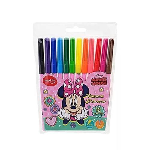 Imagem de Caneta Hidrocor - Canetinha Minnie Mouse 12 Cores Molin