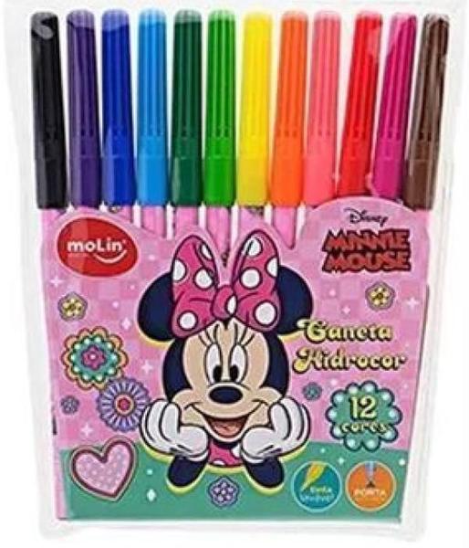 Imagem de Caneta Hidrocor - Canetinha Minnie Mouse 12 Cores Molin