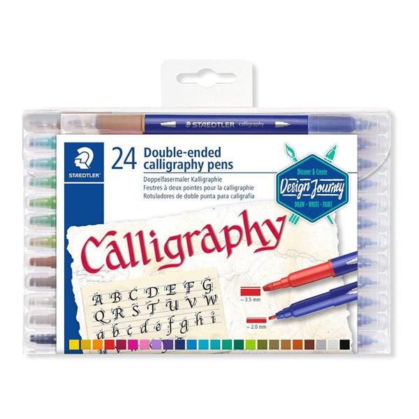 Imagem de Caneta Hidrocor Staedtler Calligraphy Ponta Dupla 24cores