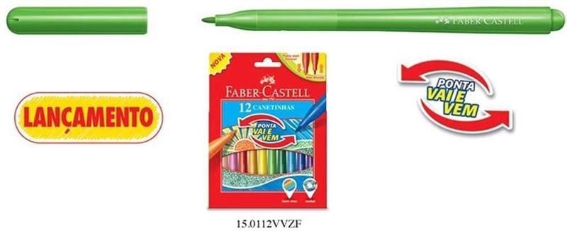 Imagem de Caneta Hidrográfica 12 Cores Vai e Vem Faber-castell