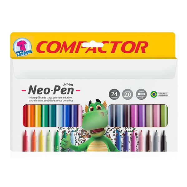 Imagem de Caneta Hidrográfica Compactor Neo-Pen Mirim 24 Cores