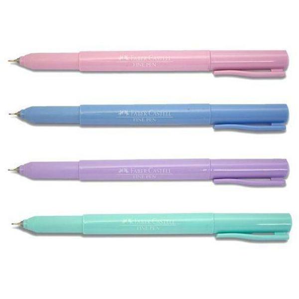 Imagem de CANETA HIDROGRAFICA FABER-CASTELL FINE PEN 0.4mm 4 CORES PASTEL