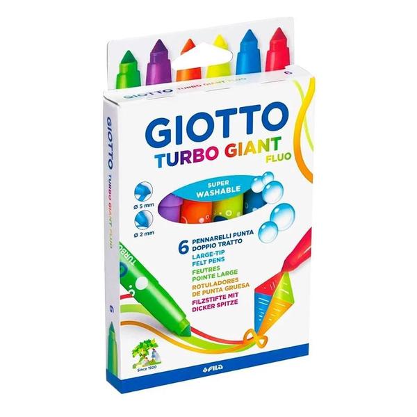 Imagem de Caneta Hidrográfica Giotto Turbo Maxi Fluo C/6 Cores F433000