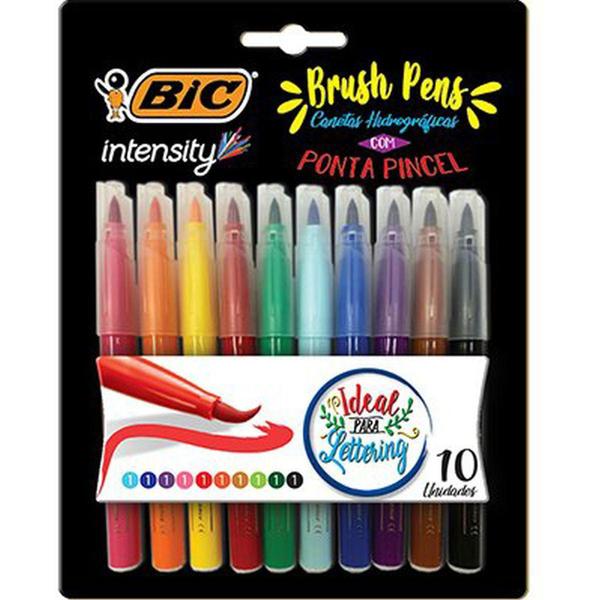 Imagem de Caneta Hidrografica Intensity BRUSH PENS 10 Cores - BIC