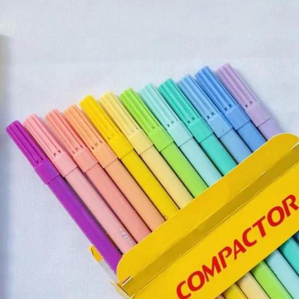 Imagem de Caneta Hidrográfica Neo-Pen Tom Pastel 12 Cores Compactor