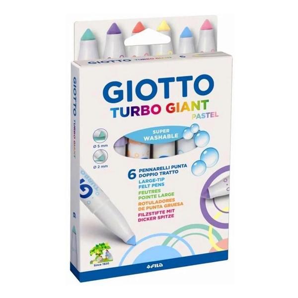 Imagem de Caneta Hidrográfica Turbo Giant Pastel Com 6 Cores - Giotto