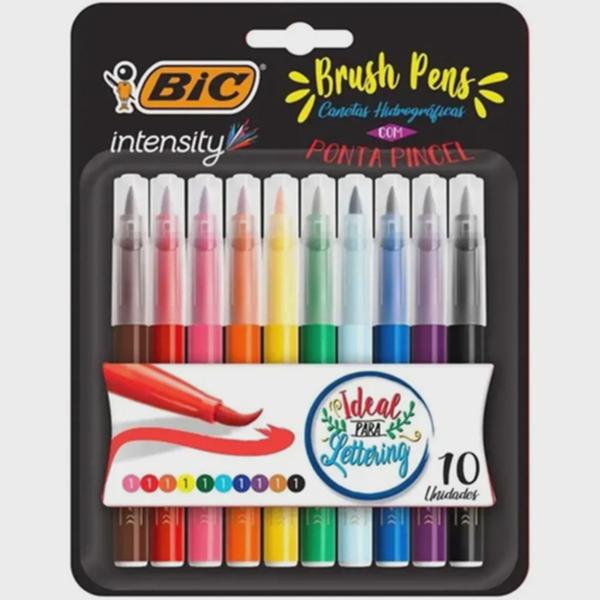 Imagem de Caneta intensity brush pen kit com 10 cores bic