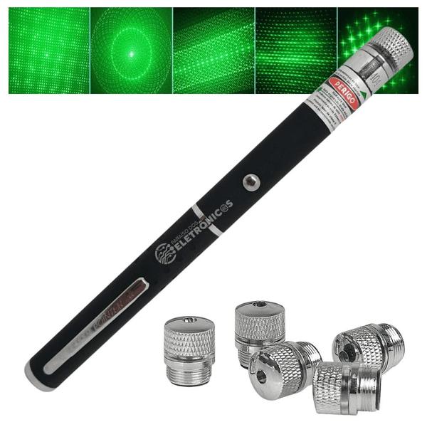 Imagem de Caneta Laser Pointer Verde Formato Caneta Ultra Longa Distancia 5 Ponteiros LT404PR