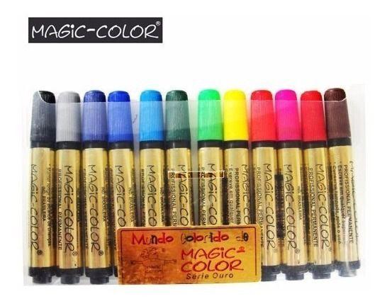 Imagem de Caneta Magic Color Profissional Permanente 12 Cores Básicas