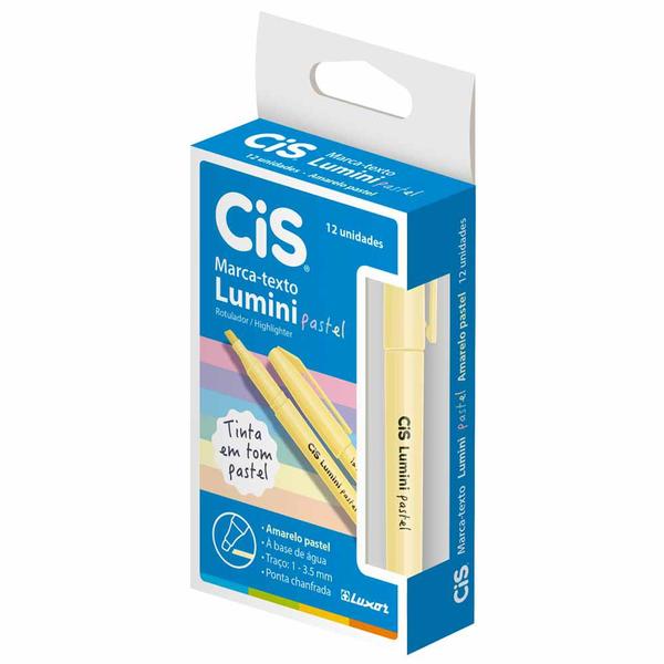 Imagem de Caneta Marca Texto Amarelo Pastel Lumini 5699 Cis - 12un