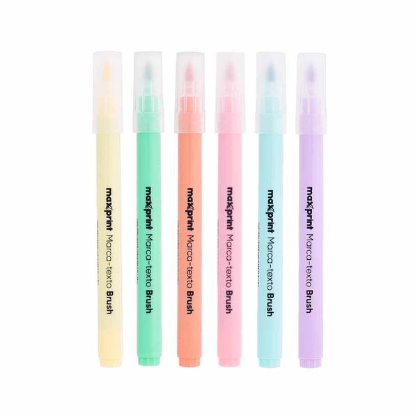 Imagem de Caneta Marca Texto Brush Cores Pastel 0081 Maxprint - 6un