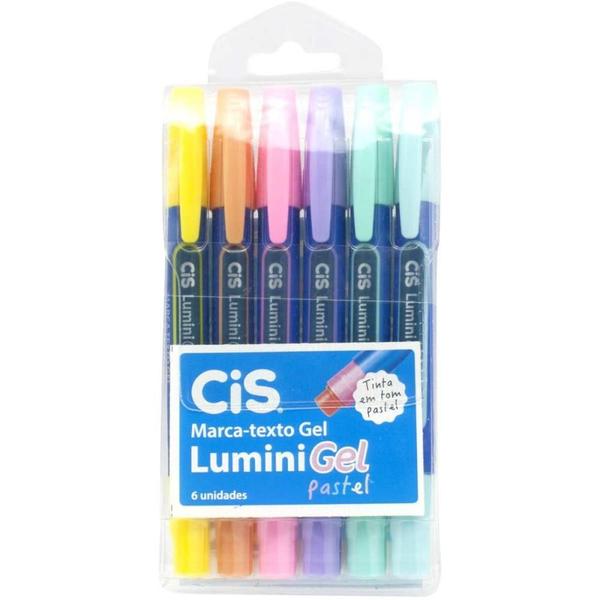 Imagem de Caneta Marca Texto CIS Lumini GEL Pastel 6CORES (0000000814591)