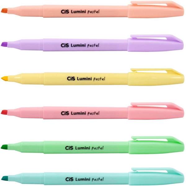 Imagem de Caneta Marca Texto CIS Lumini TONS Pastel 6 Cores