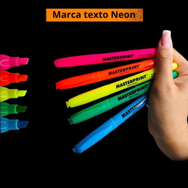 Imagem de Caneta Marca Texto Neon Fluorescente Amarelo Ponta Chanfrada