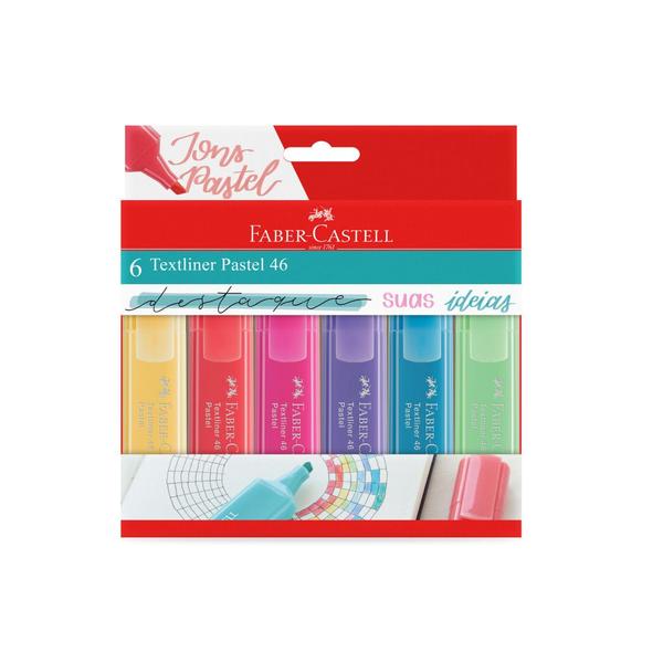 Imagem de Caneta Marca Texto Textliner Pastel 6 Cores Faber Castell