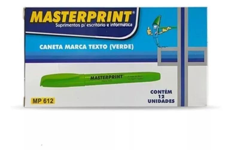 Imagem de Caneta Marca Texto Verde Neon - Caixa c/ 12 Unid - Masterprint