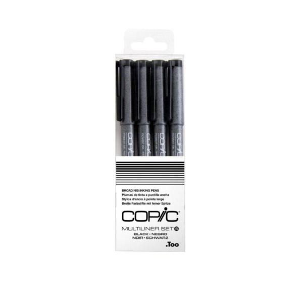 Imagem de Caneta Marcador Copic Multiliner Preta Set B Com 4 Unidades