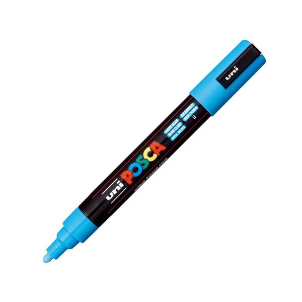 Imagem de Caneta Marcador de Desenho Uni POSCA PC-5M Cor Azul Claro