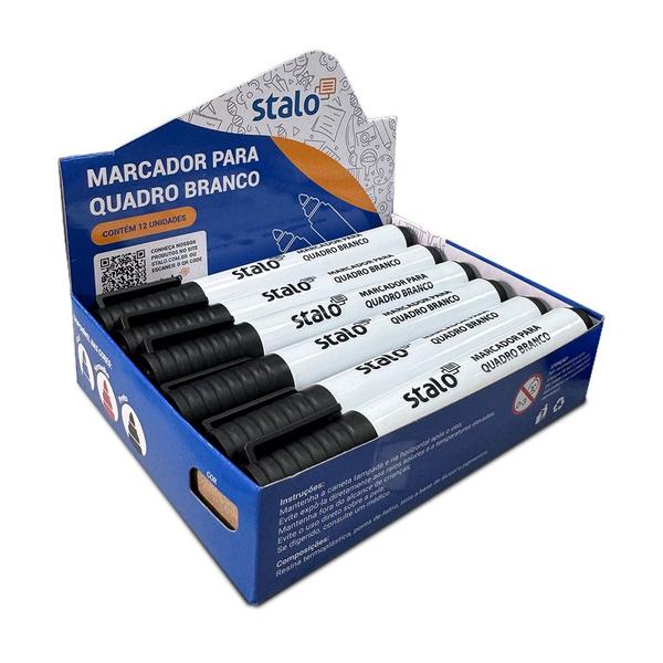 Caneta Marcador para Quadro Lousa Branco caixa com 12 unidades Stalo Imagem de Caneta Marcador para Quadro Lousa Branco caixa com 12 unidades Stalo
