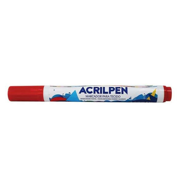 Imagem de Caneta Marcador Para Tecido Vermelho 1 Unidade Acrilpen - Acrilex