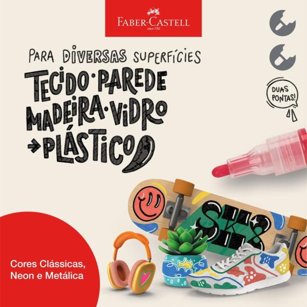 Imagem de Caneta Marcador Permanente Faber Castell Neon Multimark