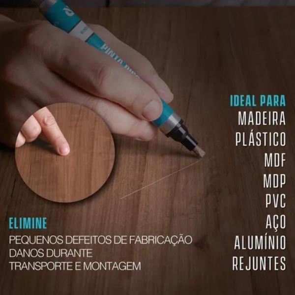 Imagem de Caneta Para Retoque Em Mdf E Madeira - Noce Amêndoa