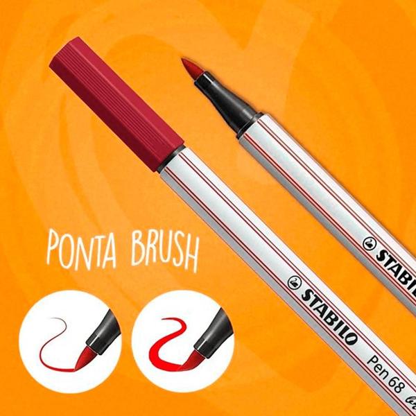 Imagem de Caneta Pen 68 Brush Cor 50 Vinho - Stabilo