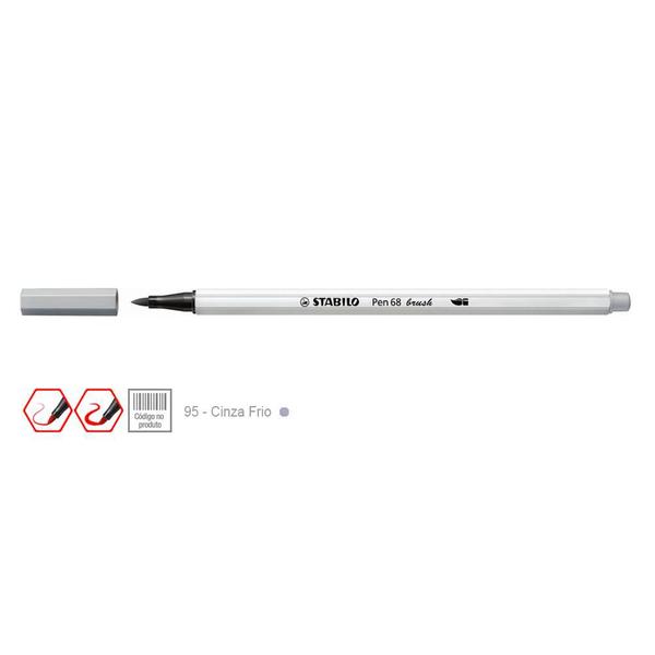 Imagem de Caneta Pen 68 Brush Cor 95 Cinza Frio - Stabilo