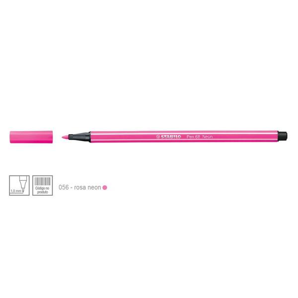 Imagem de Caneta Pen 68 Cor 056 Rosa Neon - Stabilo