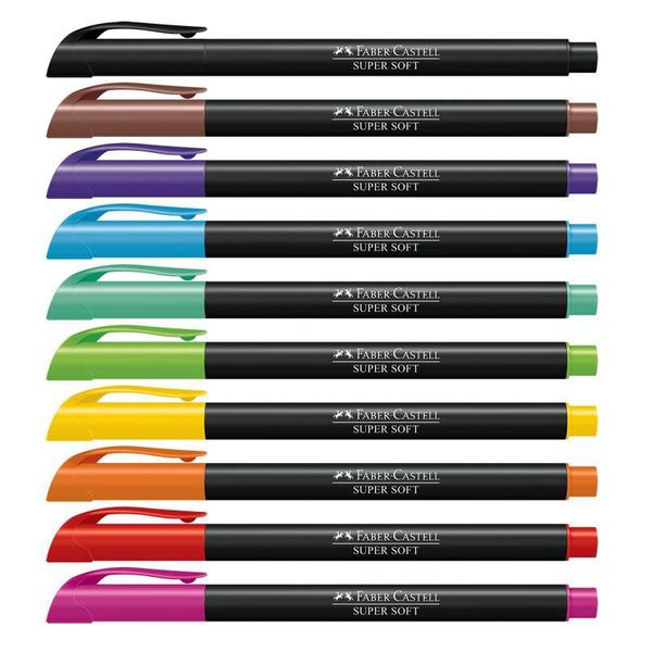 Imagem de Caneta Pen Brush Faber-Castell Supersoft 10 Cores