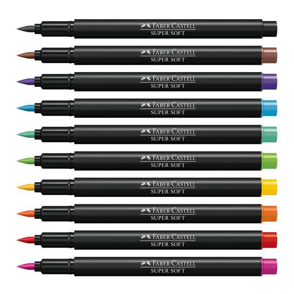 Imagem de Caneta Pen Brush Faber-Castell Supersoft 10 Cores