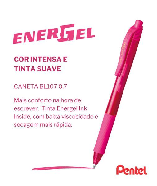 Imagem de Caneta Pentel Esferográfica 0.7 Energel - X Grip Antideslizante Clic Retrátil