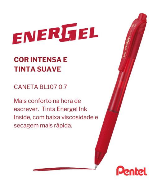 Imagem de Caneta Pentel Esferográfica 0.7 Energel - X Grip Antideslizante Clic Retrátil