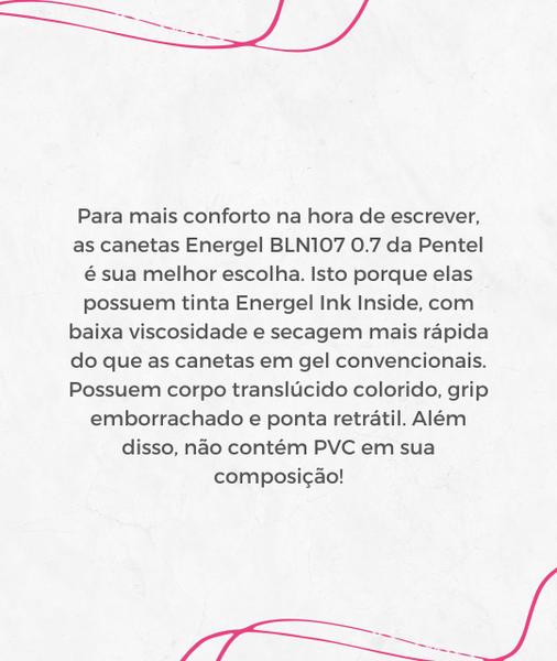 Imagem de Caneta Pentel Esferográfica Energel - X Clic Retrátil Grip Antideslizante Cores Variadas