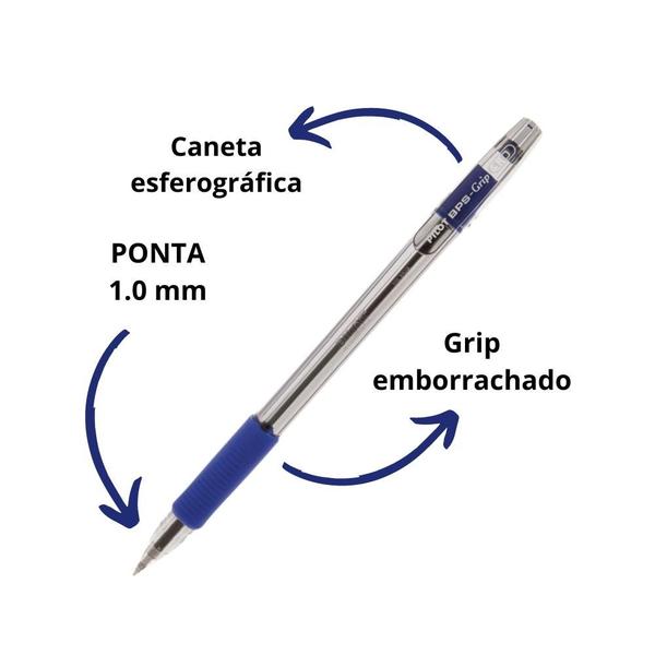 Imagem de Caneta pilot bps grip media 1.0mm c/03 cores