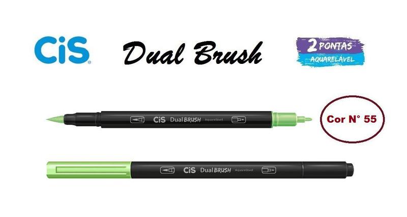 Imagem de Caneta Pincel Cis Dual Brush Pen Aquarelável 55 Verde Claro