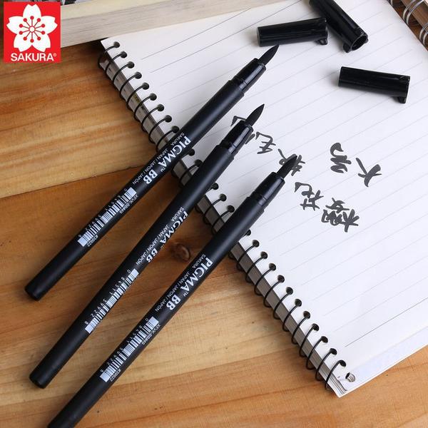 Imagem de Caneta Pincel Pigma Brush Pen Sakura Kit C/ 3 Traços