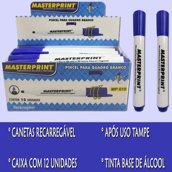 Imagem de Caneta Pincel Quadro Branco Masterprint Azul