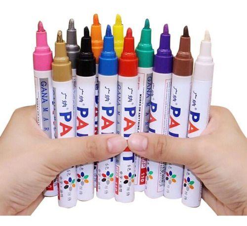 Imagem de Caneta Pintar Permanente Paint Marker Kit C/12 Pneu Óculos