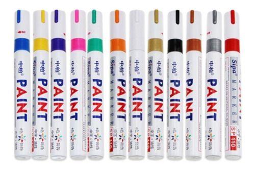 Imagem de Caneta Pintar Permanente Paint Marker Kit C/12 Pneu Óculos