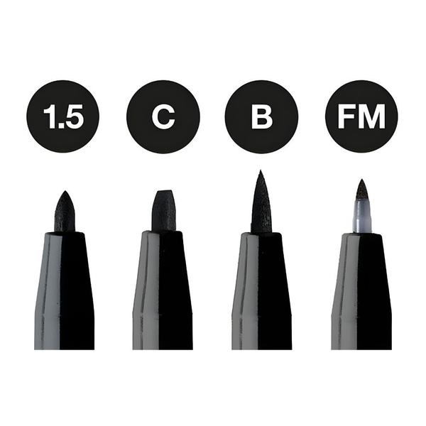 Imagem de Caneta Pitt Artist Faber Castell Black 4 Canetas