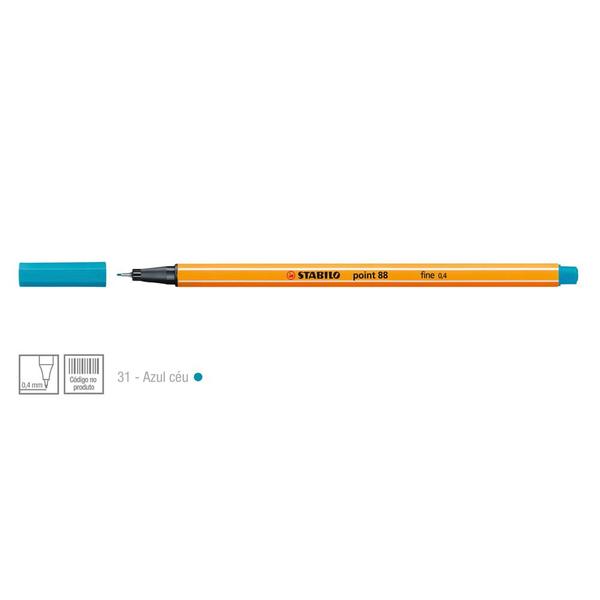 Caneta Point 88 Cor 31 Azul Céu - Stabilo Imagem de Caneta Point 88 Cor 31 Azul Céu - Stabilo