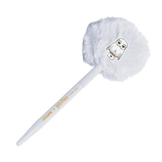 Imagem de Caneta Pompom Harry Potter Edwiges Branca com Patches - Leonora