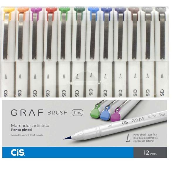 Imagem de Caneta Ponta Pincel Graf Brush Fine CIS Com 12 Cores