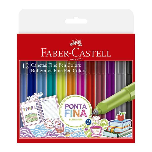 Imagem de Caneta Ponta Porosa Faber Castell Fine Pen 0.4Mm - 12 Un