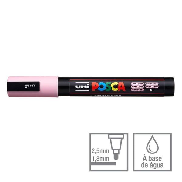 Imagem de Caneta Posca Marcador Uni-Ball PC-5M Rosa Claro 51