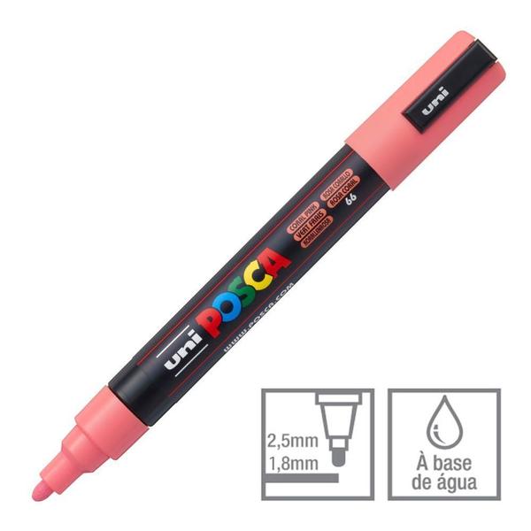 Imagem de Caneta Posca Marcador Uni-Ball PC-5M Rosa Coral 66